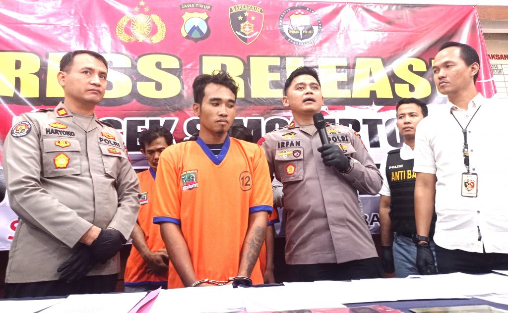 Curanmor 33 TKP Asal Bangkalan Madura Keok Ditangan Polsek Simokerto (foto:samsul). 