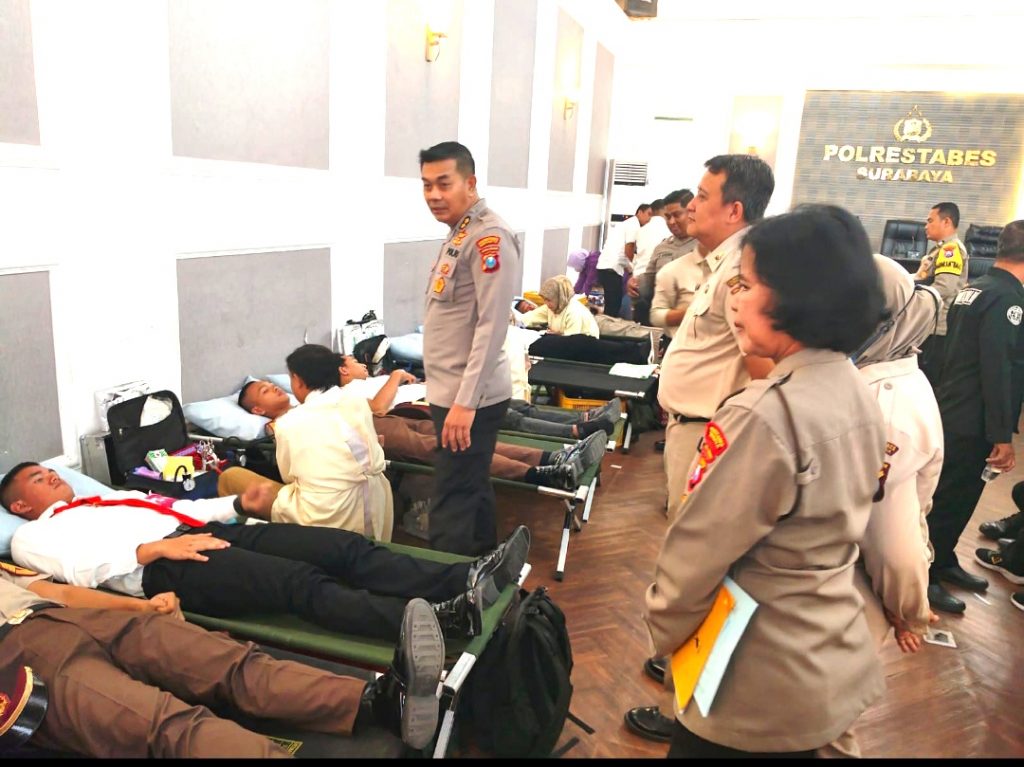 Polrestabes Surabaya Gelar Aksi Donor Darah, Hut Bhayangkara ke-78