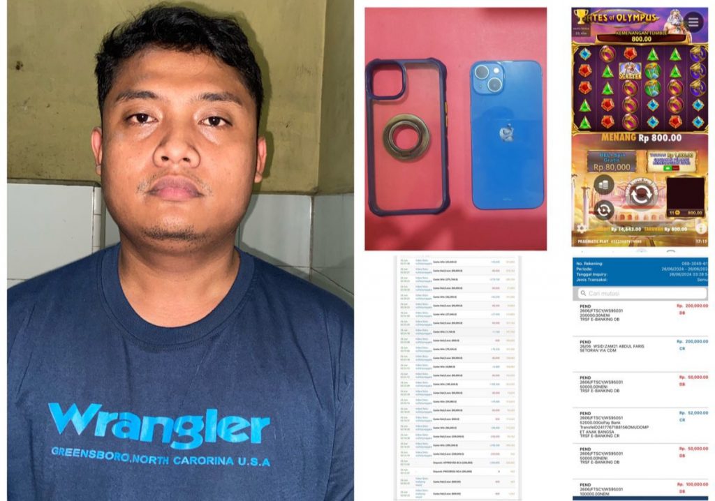 AF Pelaku Judi Online Ditangkap Polsek Semampir Surabaya. 