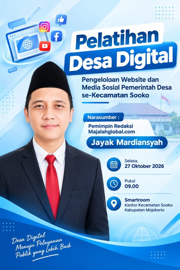 15 Desa di Sooko Mojokerto Bakal Go Digital, Pemred Majalahglobal.com Jayak Mardiansyah Didapuk Jadi Narasumber